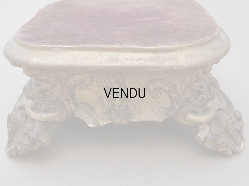 画像6: 19世紀 アンティーク ロカイユ装飾の台座 チョコレートブラウンのベルベット