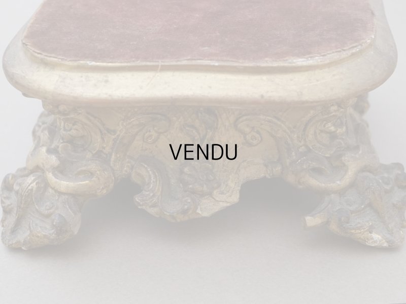 画像10: 19世紀 アンティーク ロカイユ装飾の台座 チョコレートブラウンのベルベット