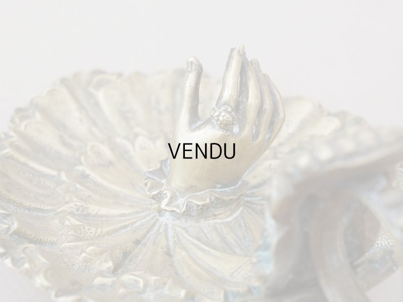 画像7: 19世紀末 アンティーク トレイ ハンドモチーフ レースカフス付き ブロンズ製 小物入れ 