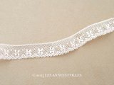 アンティーク パウダーピンク 花模様のレース 14mm幅