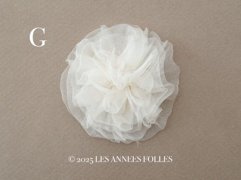 画像15: アンティーク シルクシフォン 薔薇の布花 オフホワイト