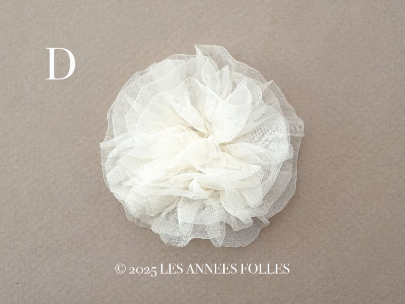 画像9: アンティーク シルクシフォン 薔薇の布花 オフホワイト