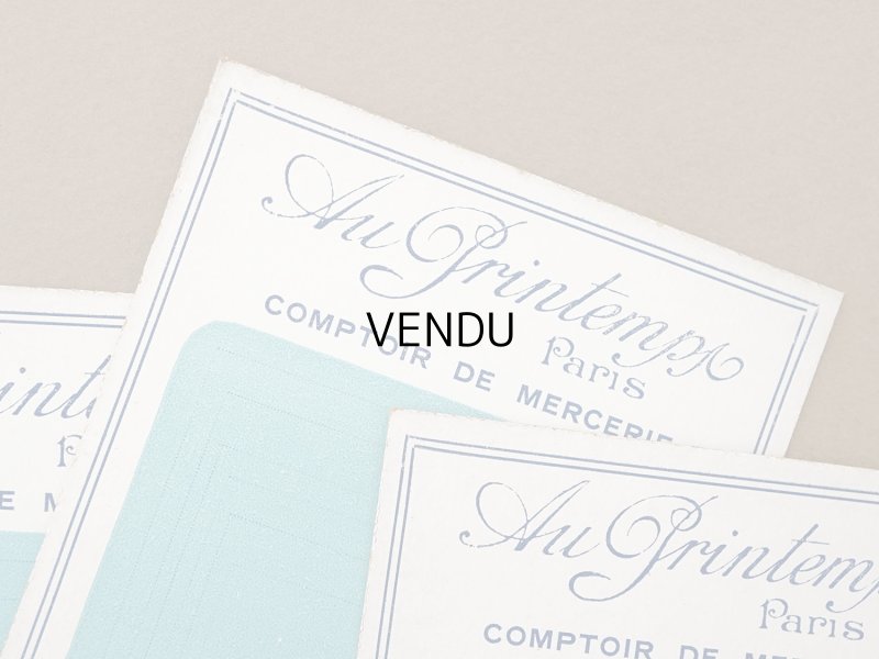 画像5: 未使用 アンティーク プランタン百貨店 生地サンプル用 台紙 6枚セット- AU PRINTEMPS -