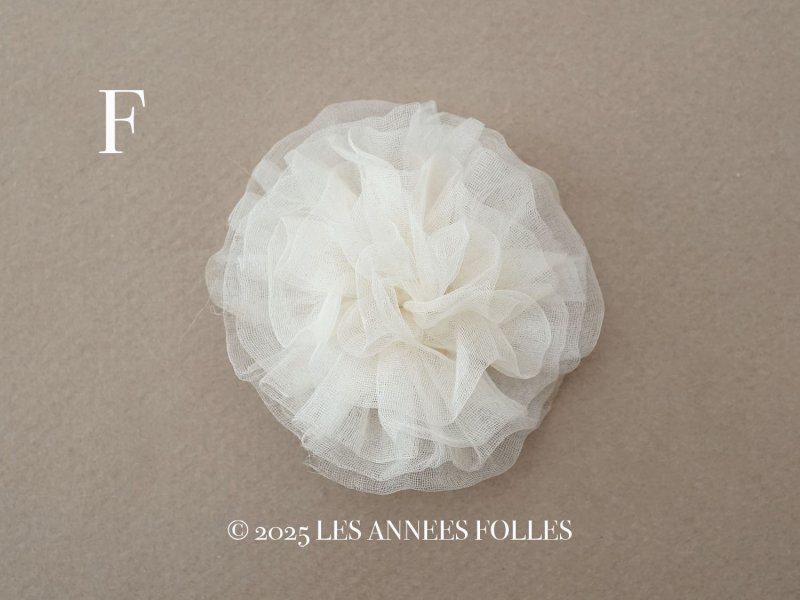 画像13: アンティーク シルクシフォン 薔薇の布花 オフホワイト