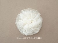 アンティーク シルクシフォン 薔薇の布花 オフホワイト