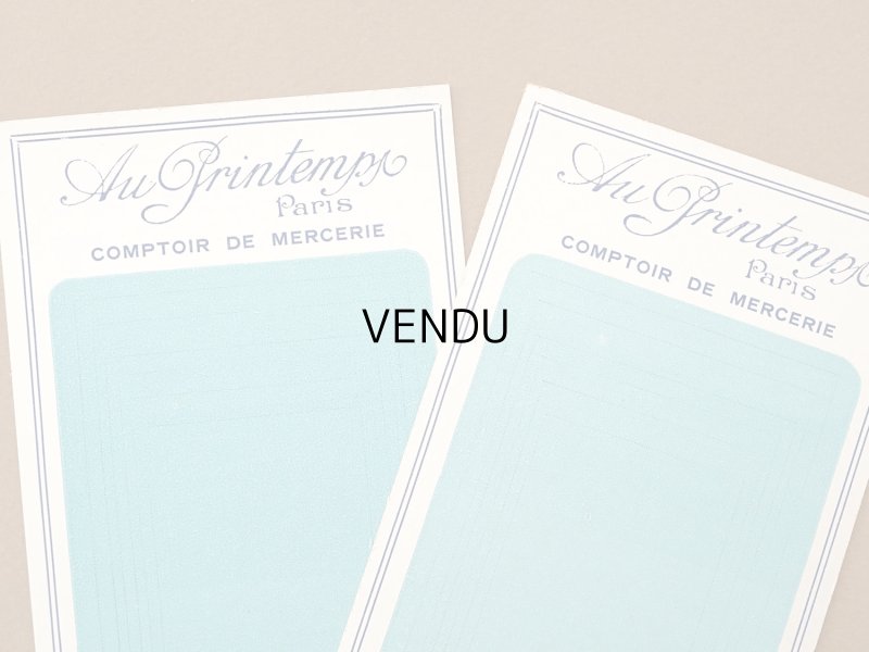 画像7: 未使用 アンティーク プランタン百貨店 生地サンプル用 台紙 6枚セット- AU PRINTEMPS -