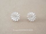 アンティーク 花のガラスパーツ クリア 約21mm 6ピースのセット 