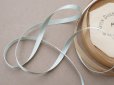 画像2: アンティーク 極細 サテンリボン 5mm幅 パウダーブルー 7.2m  SATIN DOUBLE FACE LINGERIE PON 641 N 2 (2)