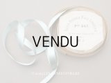 アンティーク 極細 サテンリボン 10mm幅 パウダーブルー 5.6m  SATIN DOUBLE FACE LINGERIE PON 641 N 2
