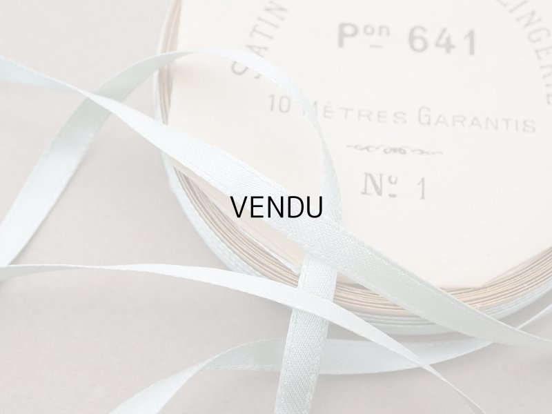 画像3: アンティーク 極細 サテンリボン 5mm幅 パウダーブルー 3.7m  SATIN DOUBLE FACE LINGERIE PON 641 N 2