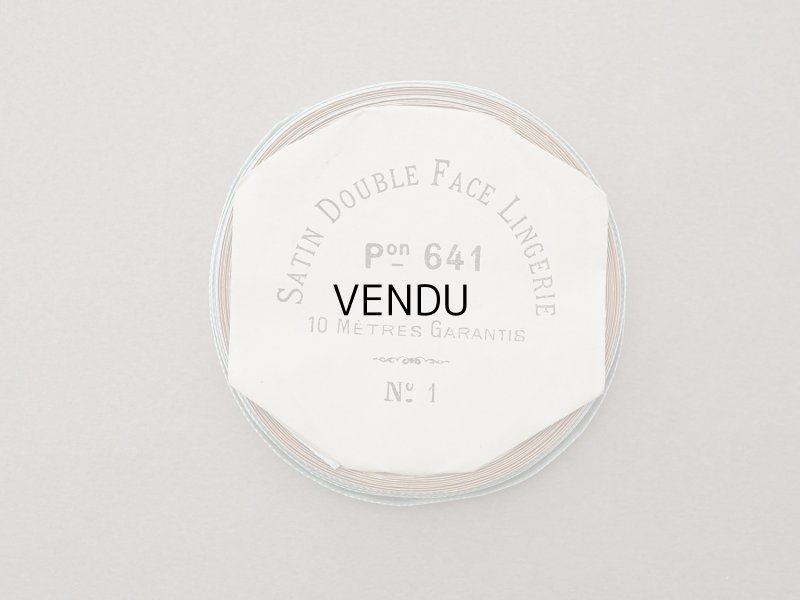 画像5: アンティーク 極細 サテンリボン 5mm幅 パウダーブルー 3.7m  SATIN DOUBLE FACE LINGERIE PON 641 N 2