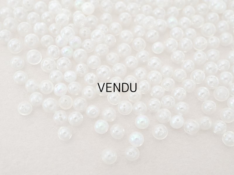 画像3: アンティーク スフレビーズ オーロラ加工  極小 吹きガラス製 ビーズ 4mm  53g