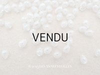 アンティーク スフレビーズ ドロップ型 極小 クリア 3×3.5mm 吹きガラス製ビーズ 20g