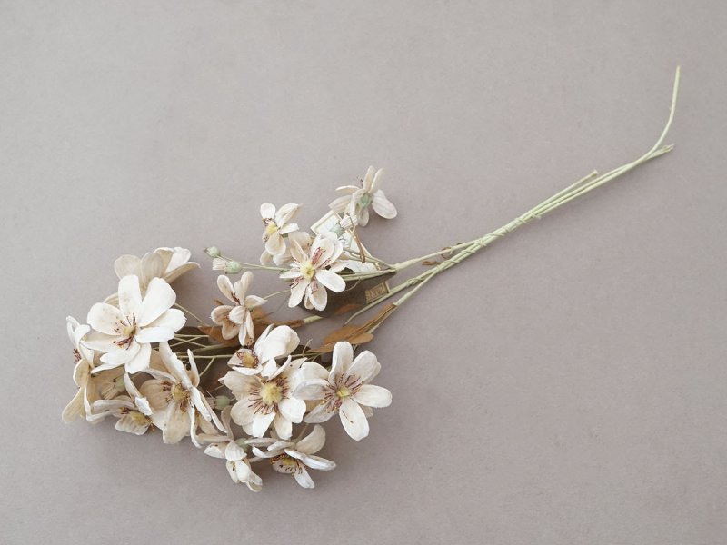 画像3: アンティーク 大きなブーケ シルクベルベットの布花 アイボリー ラベル付