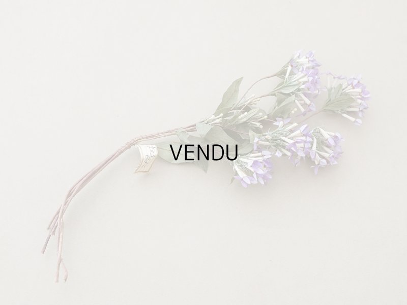 画像3: アンティーク 大きなブーケ 薄紫の小さな布花 ラベル付