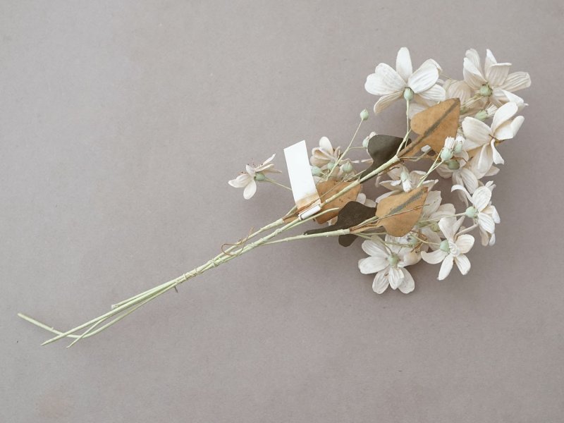 画像4: アンティーク 大きなブーケ シルクベルベットの布花 アイボリー ラベル付