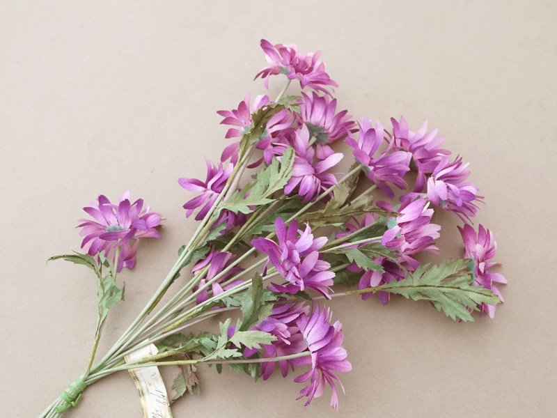 画像7: アンティーク 大きなブーケ クリザンテム 布花 ラベル付