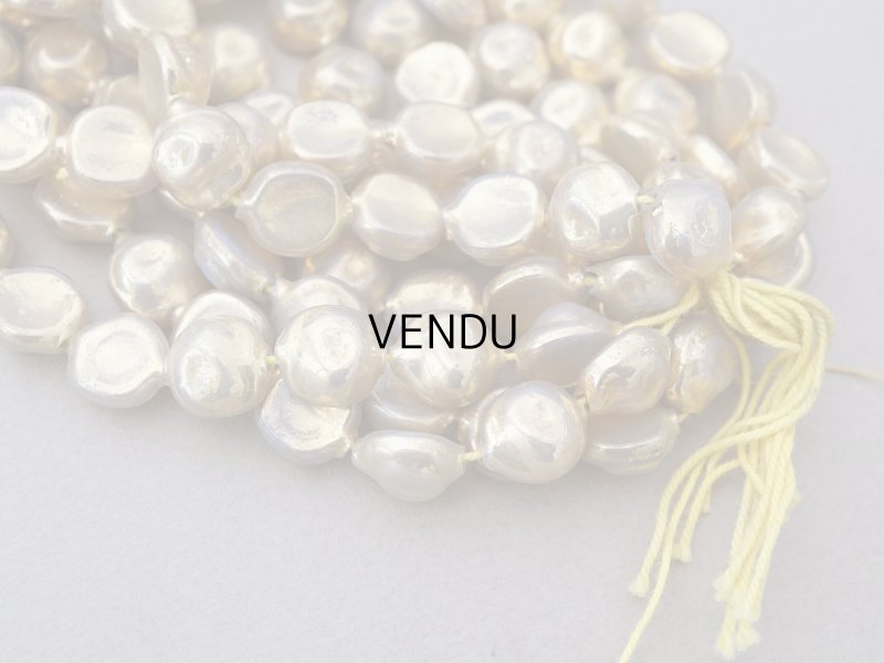 画像3: 【セール対象外】【クーポン対象外】アンティーク スフレビーズ 乳白色のコーティング ゴールド 吹きガラス製 ビーズ  11mm 約44ピース