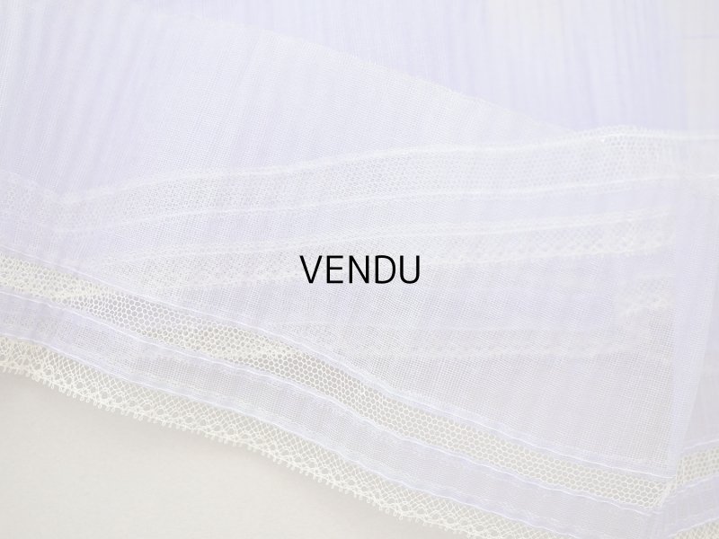 画像5: アンティーク 幅広 ドレスの裾  プリーツ入り レース付き 幅10.5cm ラヴェンダー コットンオーガンジー