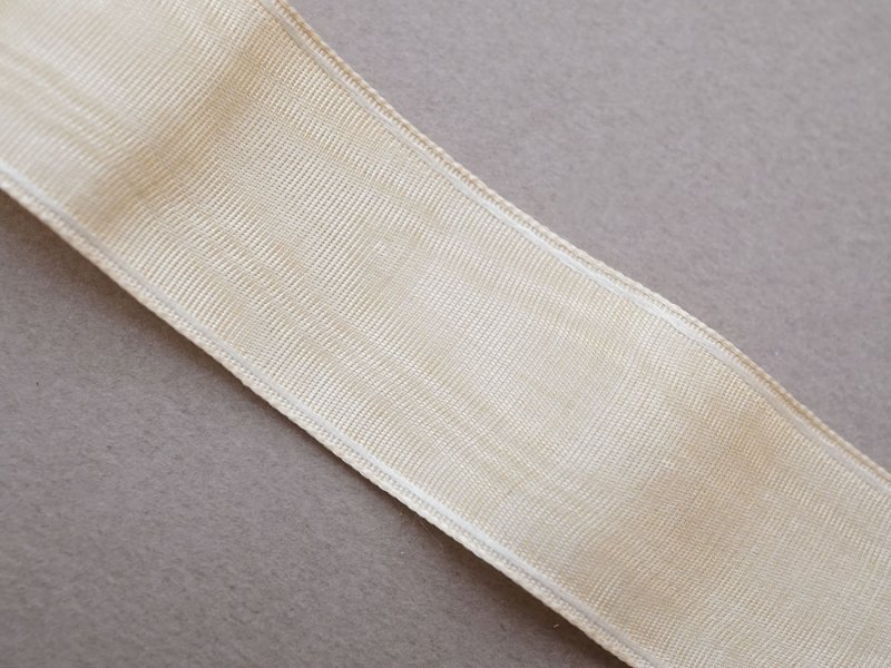 画像4: アンティーク シルクリボン アイボリー グログラン 3.9m 2.8cm幅