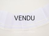 アンティーク 幅広 ドレスの裾  プリーツ入り レース付き 幅10.5cm ラヴェンダー コットンオーガンジー