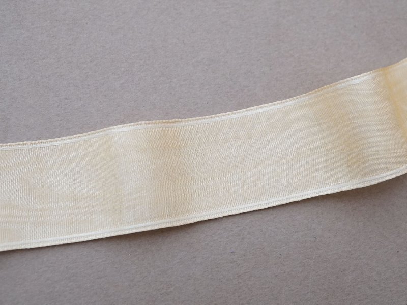 画像3: アンティーク シルクリボン アイボリー グログラン 3.9m 2.8cm幅