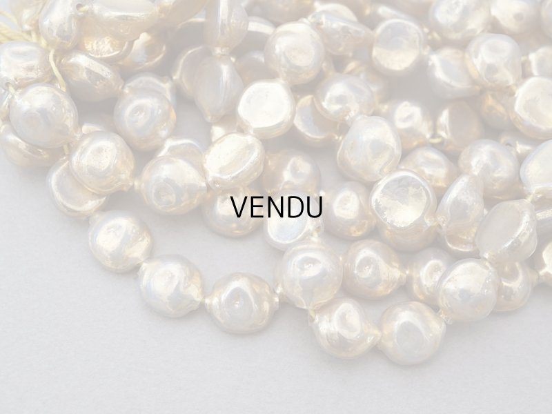 画像2: 【セール対象外】【クーポン対象外】アンティーク スフレビーズ 乳白色のコーティング ゴールド 吹きガラス製 ビーズ  11mm 約44ピース