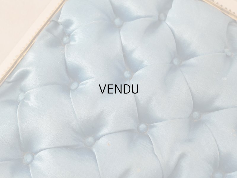 画像8: 19世紀中頃 アンティーク 大きなジュエリーケース スモーキーブルーのシルククッション 20.2×17.5cm