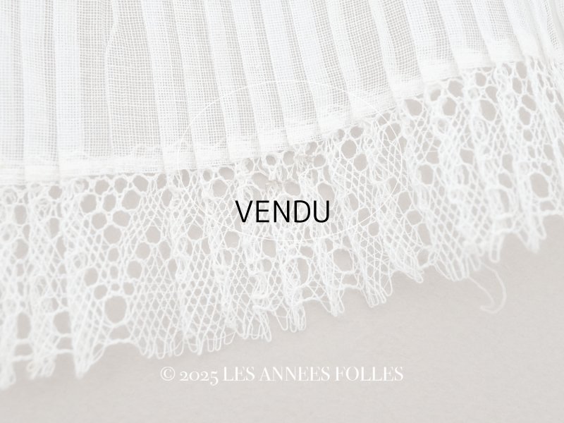 画像11: アンティーク 幅広 ドレスの裾  プリーツ入り レース付 1.3m 20.2cm幅 コットンオーガンジー