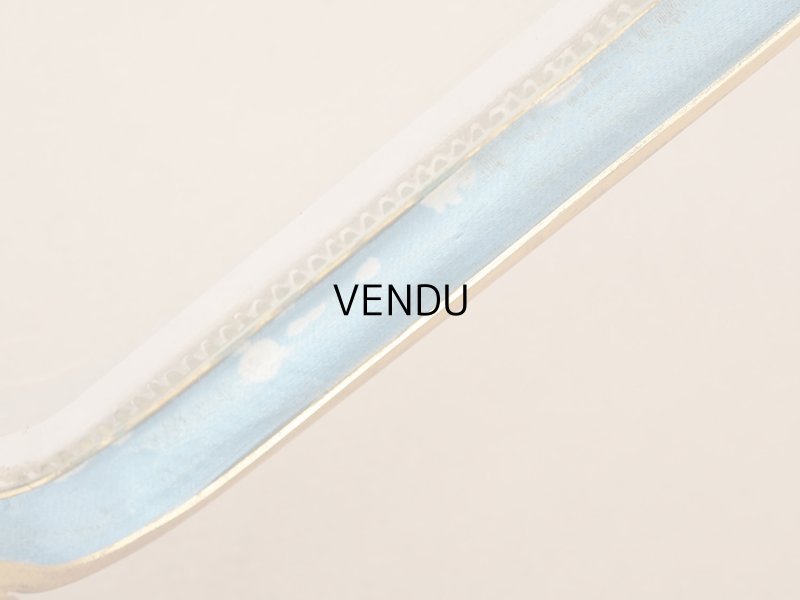 画像17: 19世紀中頃 アンティーク 大きなジュエリーケース スモーキーブルーのシルククッション 20.2×17.5cm