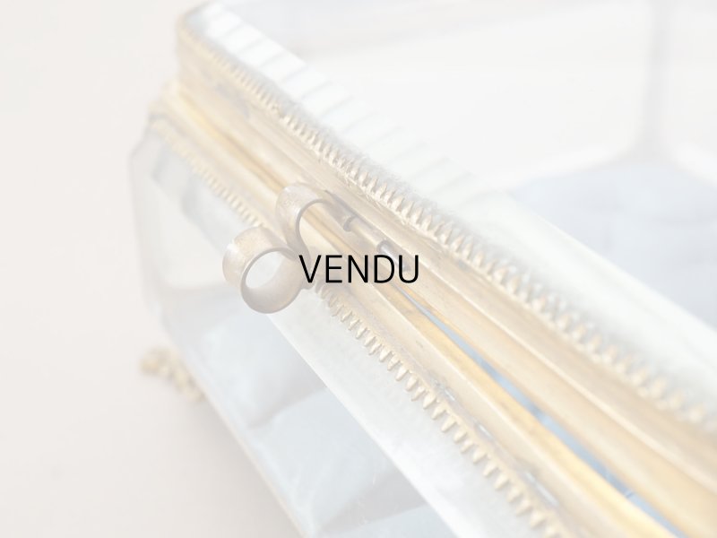 画像9: 19世紀中頃 アンティーク 大きなジュエリーケース スモーキーブルーのシルククッション 20.2×17.5cm