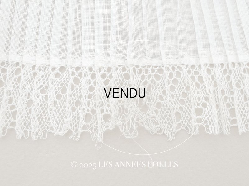 画像12: アンティーク 幅広 ドレスの裾  プリーツ入り レース付 1.3m 20.2cm幅 コットンオーガンジー