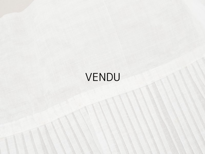 画像5: アンティーク 幅広 ドレスの裾  プリーツ入り レース付 1.3m 20.2cm幅 コットンオーガンジー