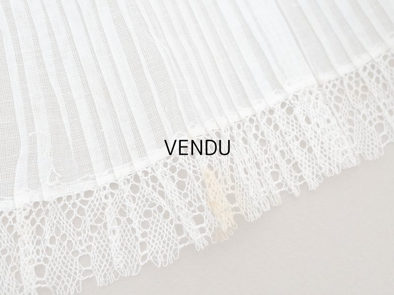 画像9: アンティーク 幅広 ドレスの裾  プリーツ入り レース付 1.3m 20.2cm幅 コットンオーガンジー