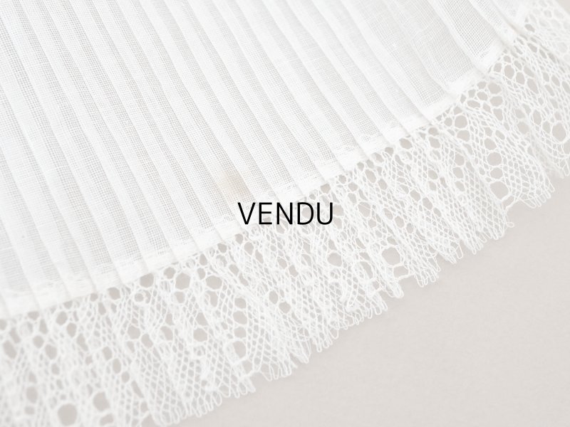 画像10: アンティーク 幅広 ドレスの裾  プリーツ入り レース付 1.3m 20.2cm幅 コットンオーガンジー