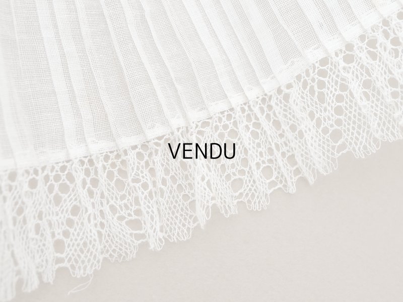 画像4: アンティーク 幅広 ドレスの裾  プリーツ入り レース付 1.3m 20.2cm幅 コットンオーガンジー