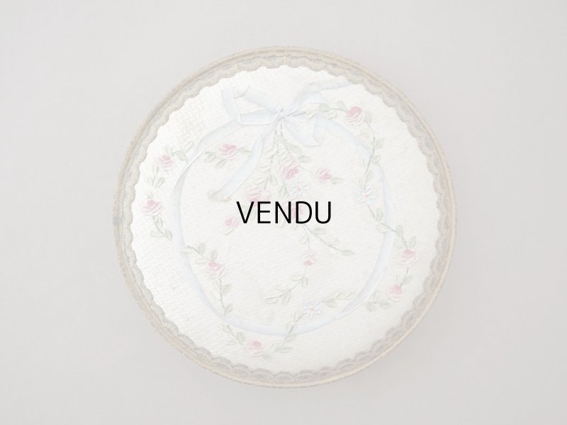 画像2: ＊蚤の市＊アンティーク 薔薇＆リボンのガーランドのお菓子箱 