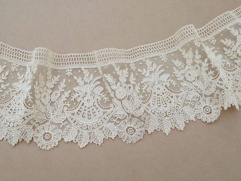 画像6: 19世紀末 アンティーク ニードルレース ポワンドガーズのボーダー 4.25m 10cm幅【ポワン・ド・ガーズ】 