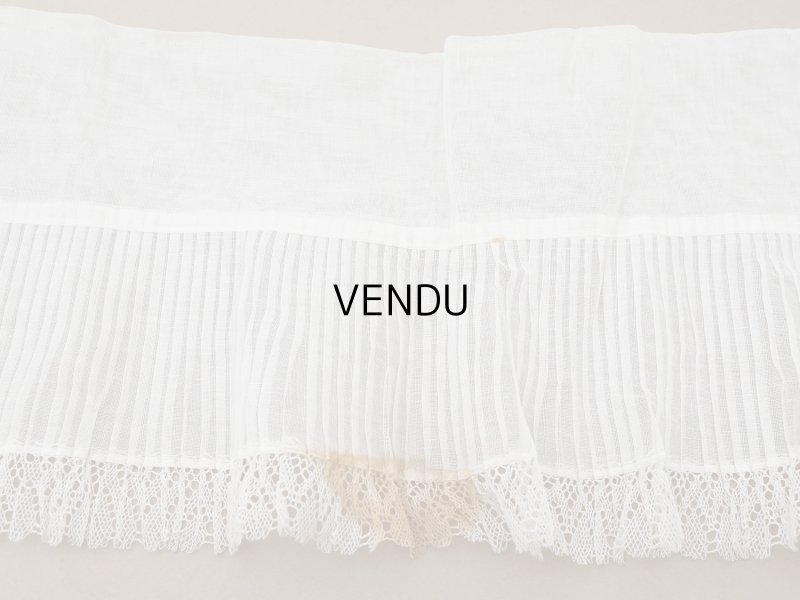 画像6: アンティーク 幅広 ドレスの裾  プリーツ入り レース付 2.48m 20.2cm幅 コットンオーガンジー