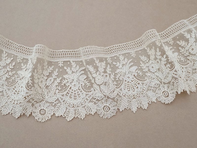 画像5: 19世紀末 アンティーク ニードルレース ポワンドガーズのボーダー 4.25m 10cm幅【ポワン・ド・ガーズ】 