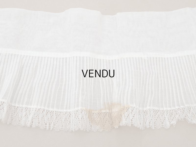 画像7: アンティーク 幅広 ドレスの裾  プリーツ入り レース付 2.48m 20.2cm幅 コットンオーガンジー