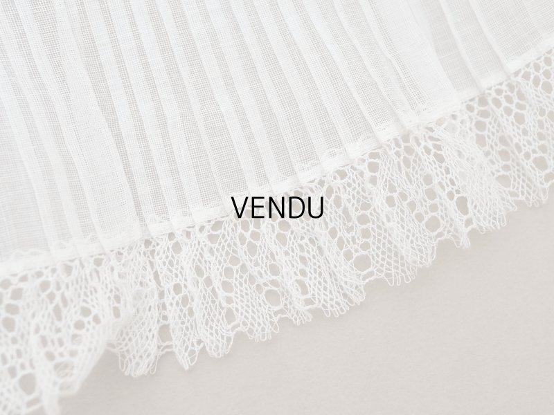 画像4: アンティーク 幅広 ドレスの裾  プリーツ入り レース付 2.48m 20.2cm幅 コットンオーガンジー