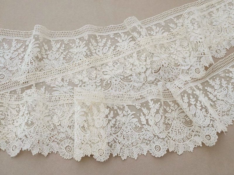 画像7: 19世紀末 アンティーク ニードルレース ポワンドガーズのボーダー 4.25m 10cm幅【ポワン・ド・ガーズ】 