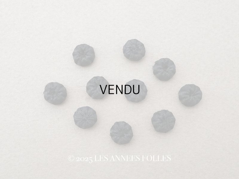 画像1: アンティーク ドール用 8mm シルク製 黒 くるみボタン 黒 極小 10ピースのセット