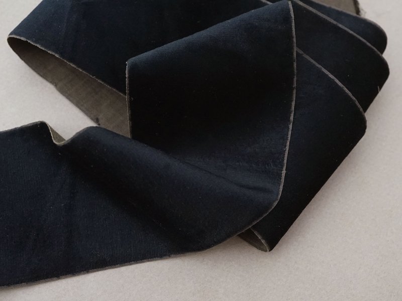 画像4: 19世紀末 アンティーク 黒＆ブラウン シルク製 ベルベットリボン 2.85m 6.3cm幅