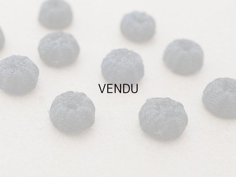 画像3: アンティーク ドール用 8mm シルク製 黒 くるみボタン 黒 極小 10ピースのセット