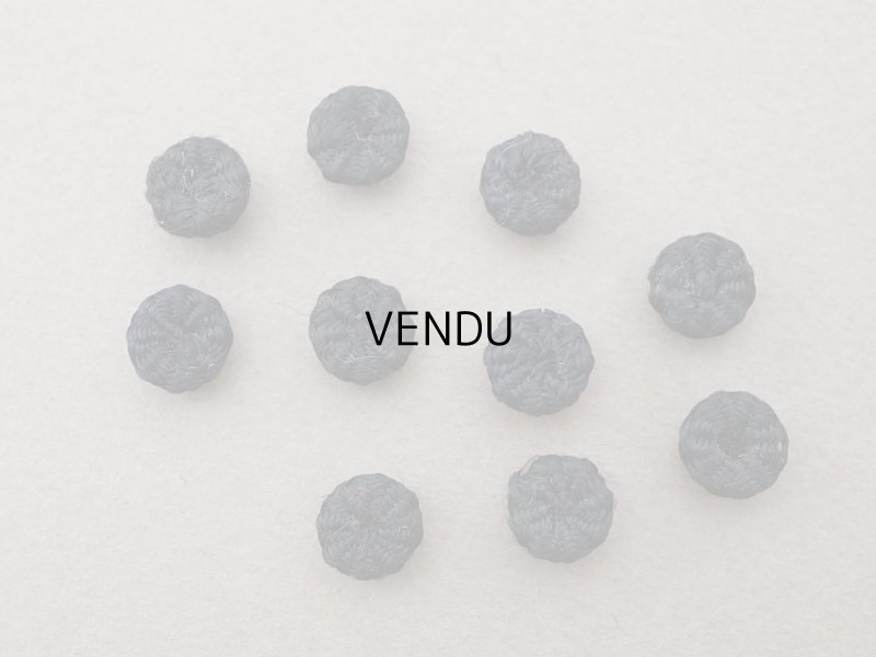 画像4: アンティーク ドール用 8mm シルク製 黒 くるみボタン 黒 極小 10ピースのセット