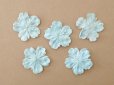 画像6: アンティーク 布花材料 ベルベットの花びら 花芯付き 5ピースのセット 約4cm 布花 アイスブルー