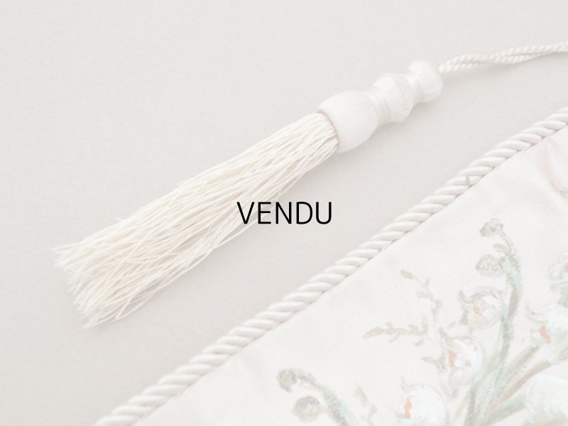 画像5: アンティーク 鈴蘭 お菓子袋  シルク製 オモニエール パウダーピンク ハンドペイント