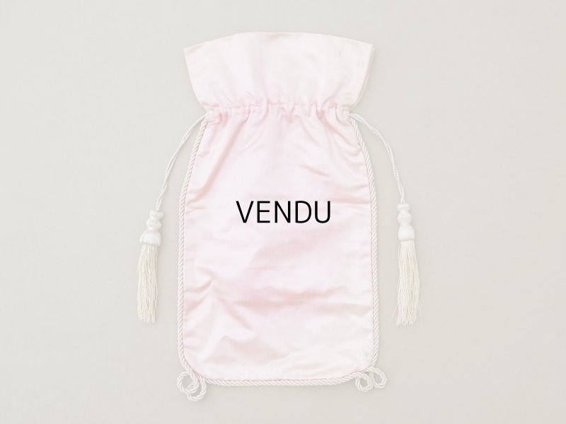 画像8: アンティーク 鈴蘭 お菓子袋  シルク製 オモニエール パウダーピンク ハンドペイント